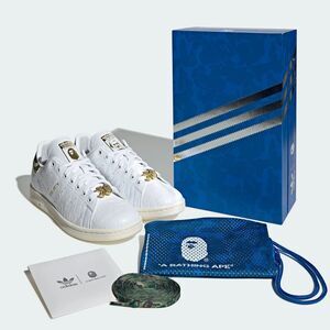 [NEW] Men's Adidas Stan Smith X BAPE Shoes White IG1115‎